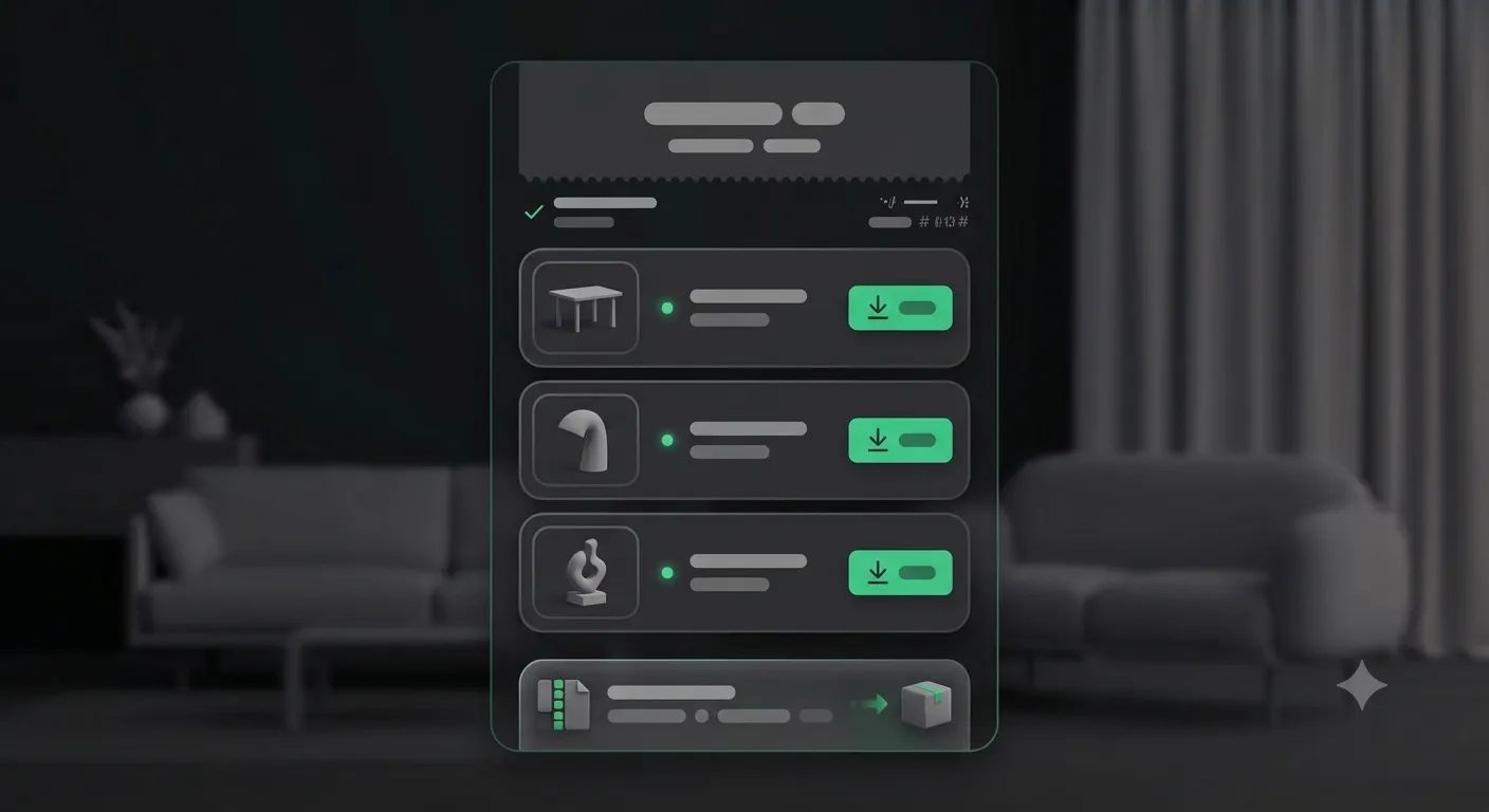 Order detail page with per-item download buttons