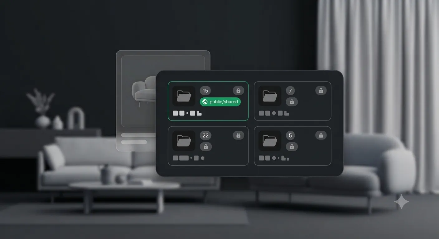 Favorite Products page showing multiple folders